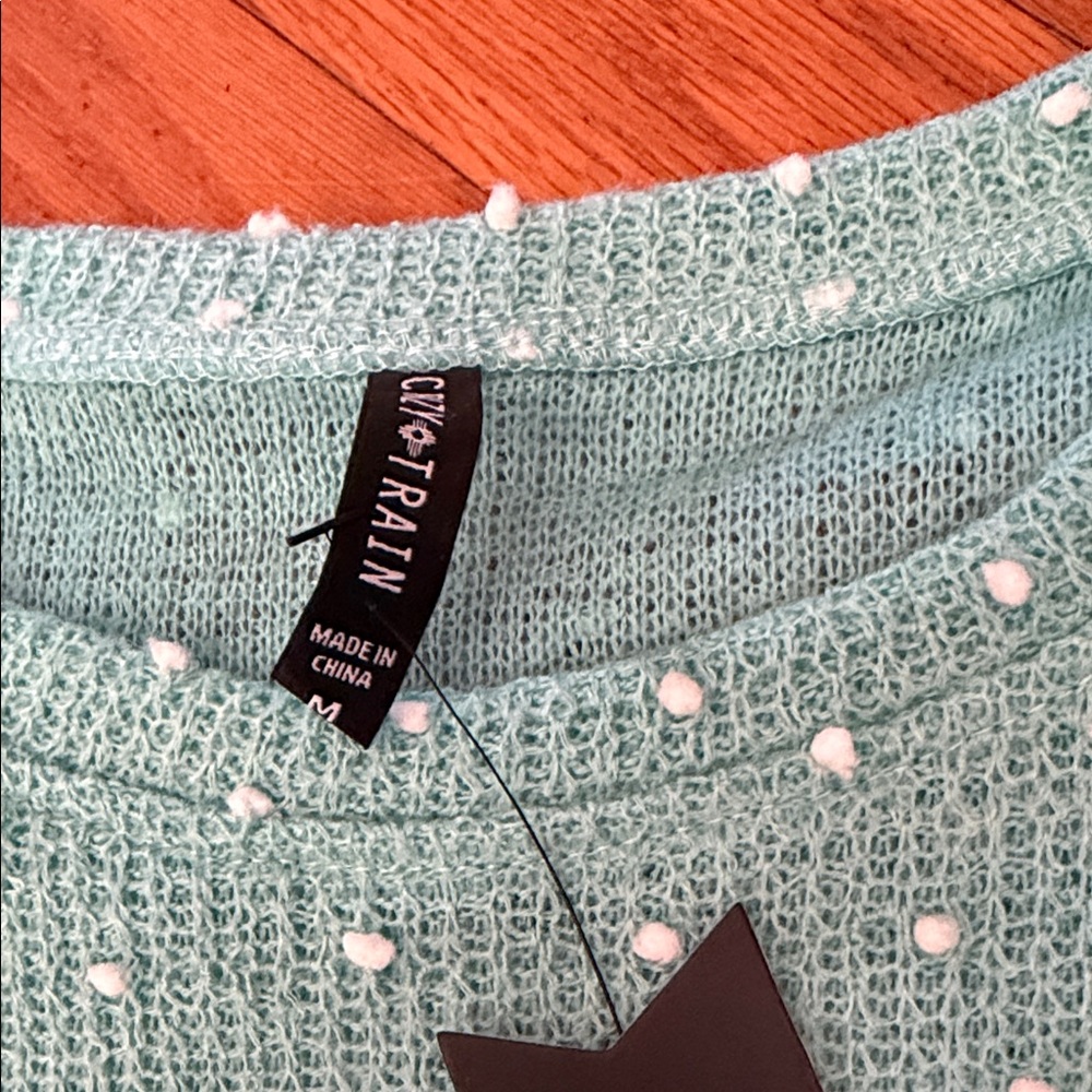 BNWT Women's Dally Darlin Teal Sweater by Crazy Train Medium - Picture 5 of 6